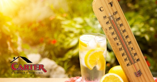 High temperatures on a summer day.